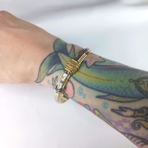 Vintage Gold & Silver Hinged Bangle.